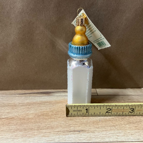 New! Old World Christmas Boy Baby Bottle Tree Ornament Glass Hanging Decoration - Picture 5 of 8